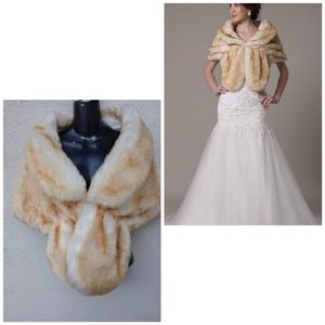 Faux Fur Bridal Shawl Party Prom Wedding Show Dressy Formal